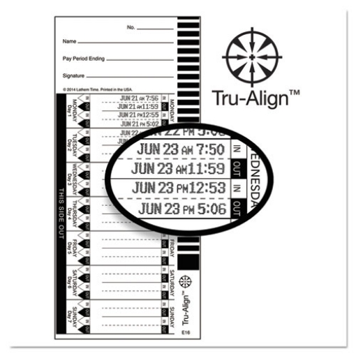 Picture of Time Clock Cards For Lathem Time 1600e, One Side, 4 X 9, 100/pack