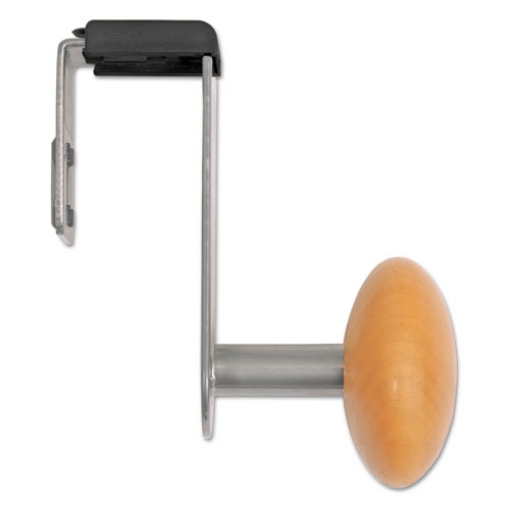 Picture of Cubicle Garment Peg, 1-Hook, 1.2 x 1.38 x 4.3, Wood, Metallic Gray, 1 lb Capacity