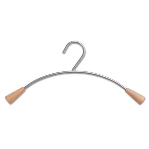 Picture of Metal and Wood Coat Hangers, 16.8", Metallic Gray/Mahogany, 6/Set