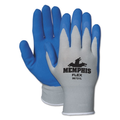 Picture of Memphis Flex Seamless Nylon Knit Gloves, Large, Blue/gray, Pair