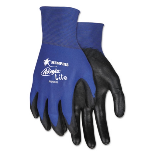 Picture of Ultra Tech TaCartonile Dexterity Work Gloves, Blue/Black, Large, Dozen