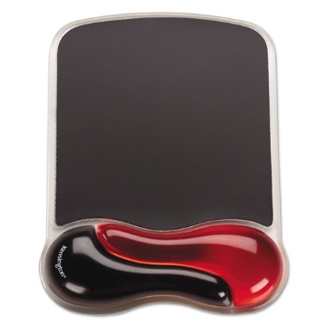 Picture of Duo Gel Wave Mouse Pad with Wrist Rest, 9.37 x 13, Red
