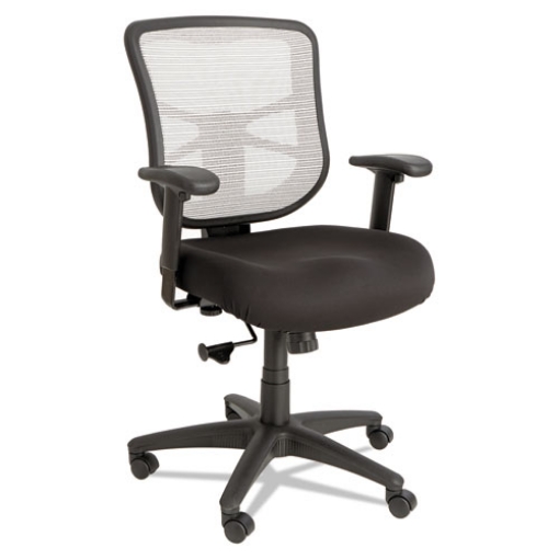 Picture of Alera Elusion Series Mesh Mid-Back Swivel/tilt Chair, Supports 275lb, 17.9" To 21.8" Seat, Black Seat, White Back, Black Base