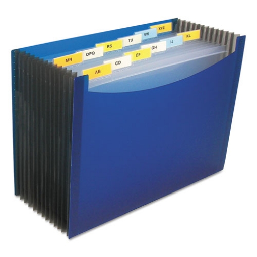 Picture of 13-Pocket Expanding File, 9.25" Expansion, 13 Sections, 1/6-Cut Tabs, Letter Size, Blue