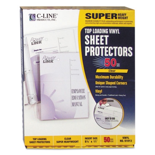 Picture of Super Heavyweight Vinyl Sheet Protectors, Clear, 2 Sheets, 11 x 8.5, 50/Box