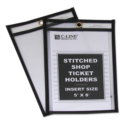 Picture of Shop Ticket Holders, Stitched, Both Sides Clear, 25 Sheets, 5 X 8, 25/box