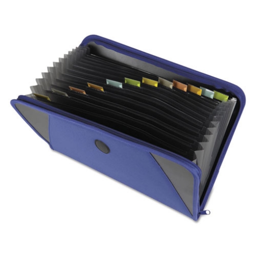 Picture of Expanding File with Zipper Closure, 2" Expansion, 13 Sections, Zipper Closure, 1/12-Cut Tabs, Letter Size, Blue