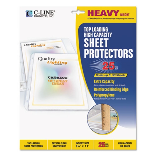 Picture of High Capacity Polypropylene Sheet Protectors, Clear, 50", 11 x 8.5, 25/BX