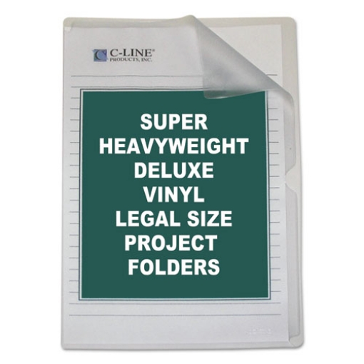 Picture of Deluxe Vinyl Project Folders, Legal Size, Clear, 50/box