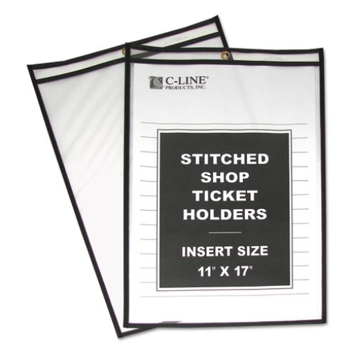 Picture of Shop Ticket Holders, Stitched, Both Sides Clear, 75", 11 X 17, 25/box