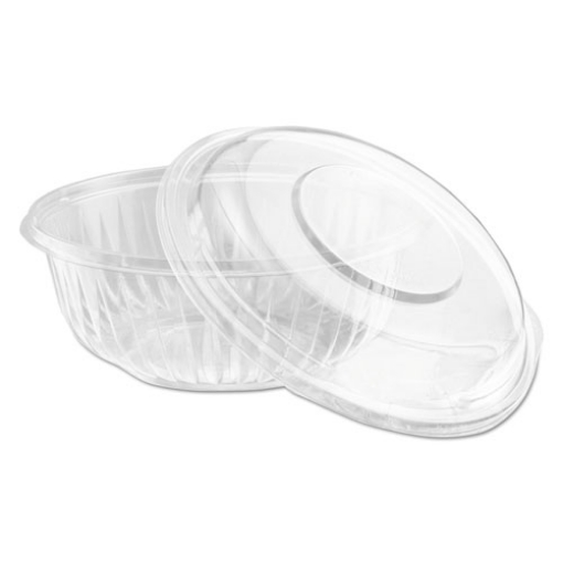 Picture of PresentaBowls Bowl/Lid Combo-Paks, 32 oz, 7.25 Diameter x 2.88 h, Clear, Plastic, 63/Pack, 2 Pack/Carton