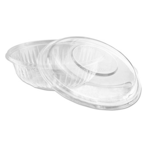 Picture of PresentaBowls Bowl/Lid Combo-Paks, 24 oz, 7.25 Diameter x 2.38 h, Clear, Plastic, 63/Pack, 2 Pack/Carton