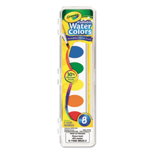 Picture of Washable Watercolor Paint, 8 Assorted Colors, Palette Tray