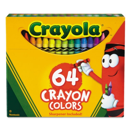 Picture of Classic Color Crayons In Flip-Top Pack With Sharpener, 64 Colors/pack