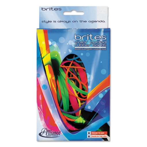 Picture of Brites Pic-Pac Rubber Bands, Size 54 (Assorted), 0.04" Gauge, Assorted Colors, 1.5 oz Box, Band-Count Varies