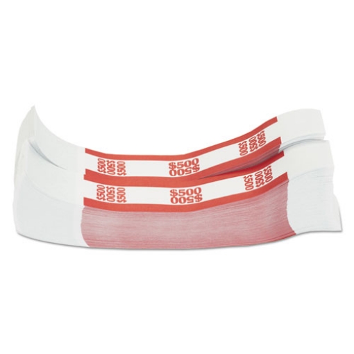 Picture of Currency Straps, Red, $500 In $5 Bills, 1000 Bands/pack