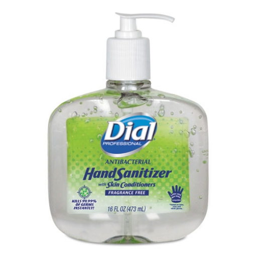 Picture of Antibacterial With Moisturizers Gel Hand Sanitizer, 16 Oz Pump Bottle, Fragrance-Free, 8/carton