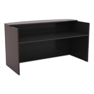 Picture of Alera Valencia Series Reception Desk With Transaction Counter, 71" X 35.5" X 29.5" To 42.5", Espresso