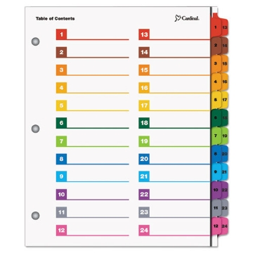 Picture of Onestep Printable Table Of Contents And Dividers - Double Column, 24-Tab, 1 To 24, 11 X 8.5, White, 1 Set