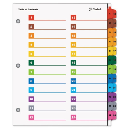 Picture of Onestep Printable Table Of Contents And Dividers - Double Column, 24-Tab, 1 To 24, 11 X 8.5, White, 1 Set