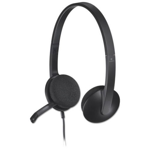 Picture of H340 Binaural Over The Head Corded Headset, Black