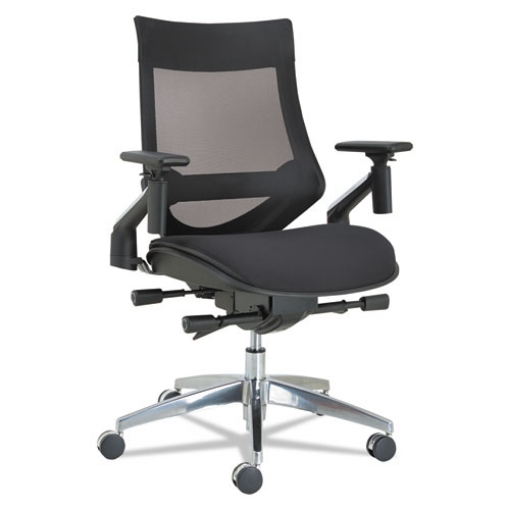 Picture of Alera Eb-W Series Pivot Arm Multifunction Mesh Chair, Supports 275 Lb, 18.62" To 22.32" Seat, Black Seat/back, Aluminum Base