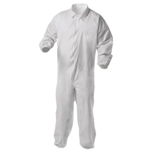 Picture of A35 Liquid And Particle Protection Coveralls, Zipper Front, Elastic Wrists And Ankles, X-Large, White, 25/carton