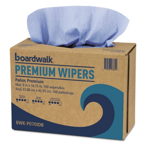 Picture of Hydrospun Wipers, 9 x 16.75, Blue, 100 Wipes/Box, 10 Boxes/Carton