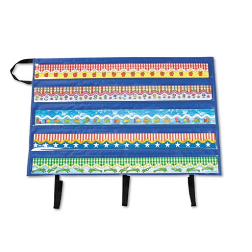 Picture of Border Storage Pocket Chart, Blue/clear, 41" X 24.5"