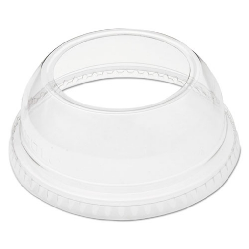 Picture of Open-Top Dome Lid, Fits 9 Oz To 22 Oz Plastic Cups, Clear, 1.9" Dia Hole, 1,000/carton