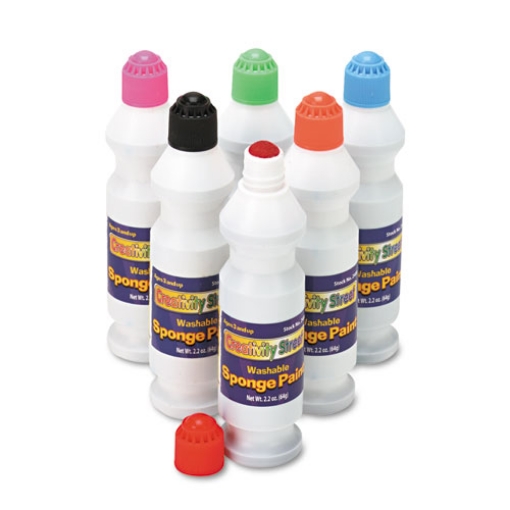 Picture of Sponge Paint Set, 6 Assorted Colors, 2.2 Oz Bottle, 6/pack