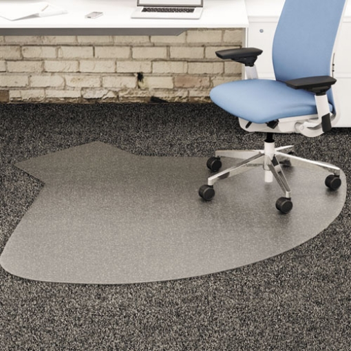 Picture of Supermat Frequent Use Chair Mat, Medium Pile Carpet, 60 X 66, Workstation, Clear