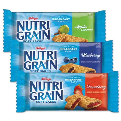 Picture of Nutri-Grain Soft Baked Breakfast Bars, Asstd: Apple, Blueberry, Strawberry, 1.3 Oz Bar, 48/carton