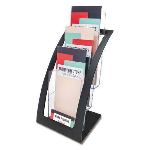 Picture of 3-Tier Literature Holder, Leaflet Size, 6.75w X 6.94d X 13.31h, Black