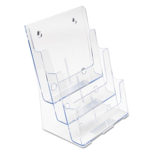 Picture of 3-Compartment Docuholder, Magazine Size, 9.5w X 6.25d X 12.63, Clear