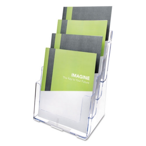 Picture of 4-Compartment Docuholder, Magazine Size, 9.38w X 7d X 13.63h, Clear