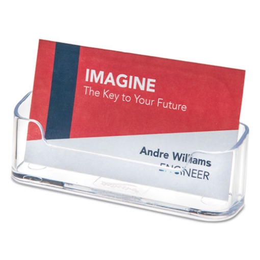 Picture of Horizontal Business Card Holder, Holds 50 Cards, 3.88 X 1.38 X 1.81, Plastic, Clear