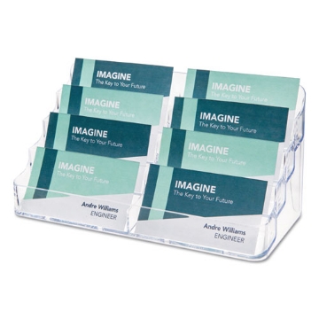 Picture of 8-Pocket Business Card Holder, Holds 400 Cards, 7.78 X 3.5 X 3.38, Plastic, Clear