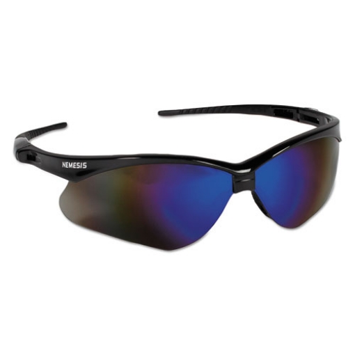 Picture of Nemesis Safety Glasses, Black Frame, Blue Mirror Lens