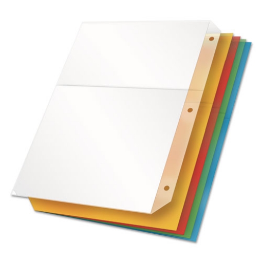 Picture of Poly Ring Binder Pockets, 8.5 x 11, Assorted Colors, 5/Pack