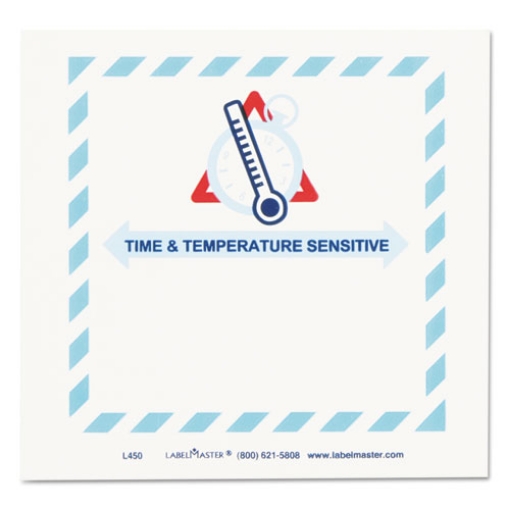 Picture of Shipping And Handling Self-Adhesive Labels, Time And Temperature Sensitive, 5.5 X 5, Blue/gray/red/white, 500/roll