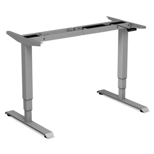 Picture of adaptivergo sit-stand 3-stage electric height-adjustable table base with memory control, 48.06" x 24.35" x 25" to 50.7", gray