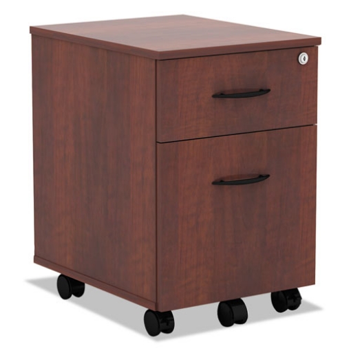 Picture of Alera Valencia Series Mobile Pedestal, Left/right, 2-Drawers: Box/file, Legal/letter, Medium Cherry, 15.88" X 19.13" X 22.88"