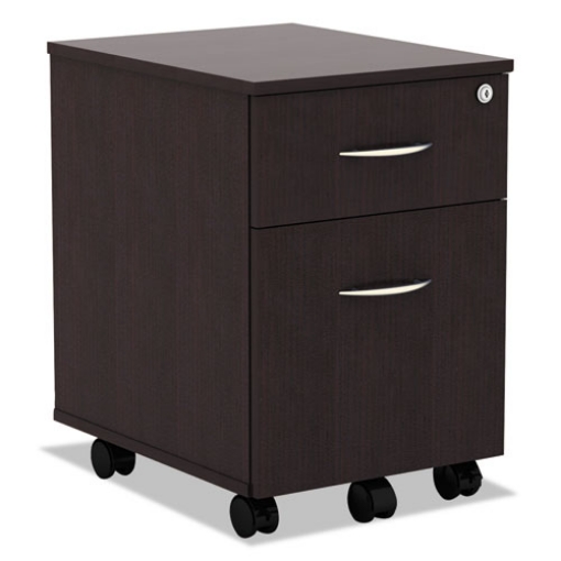 Picture of Alera Valencia Series Mobile Pedestal, Left Or Right, 2-Drawers: Box/file, Legal/letter, Espresso, 15.88" X 19.13" X 22.88"