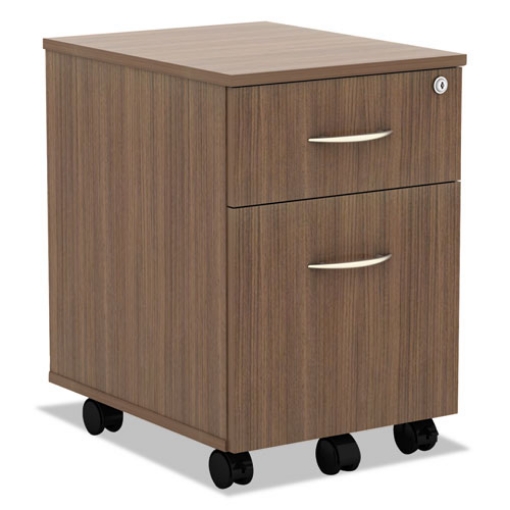 Picture of Alera Valencia Series Mobile Pedestal, Left/right, 2-Drawers: Box/file, Legal/letter, Modern Walnut, 15.88" X 19.13" X 22.88"