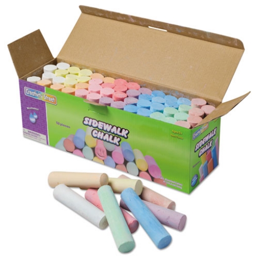 Picture of Sidewalk Chalk, Jumbo Stick, 4" x 1" Diameter, 12 Assorted Colors, 52/Set