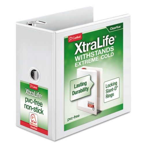 Picture of Xtralife Clearvue Non-Stick Locking Slant-D Ring Binder, 3 Rings, 6" Capacity, 11 X 8.5, White