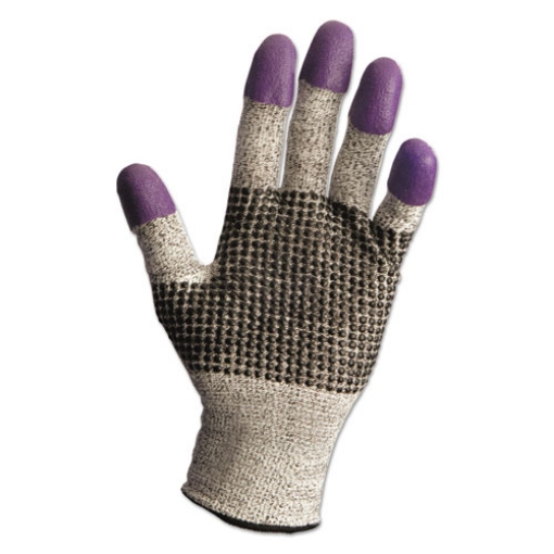 Picture of G60 Purple Nitrile Gloves, 230 mm Length, Medium/Size 8, Black/White, Pair