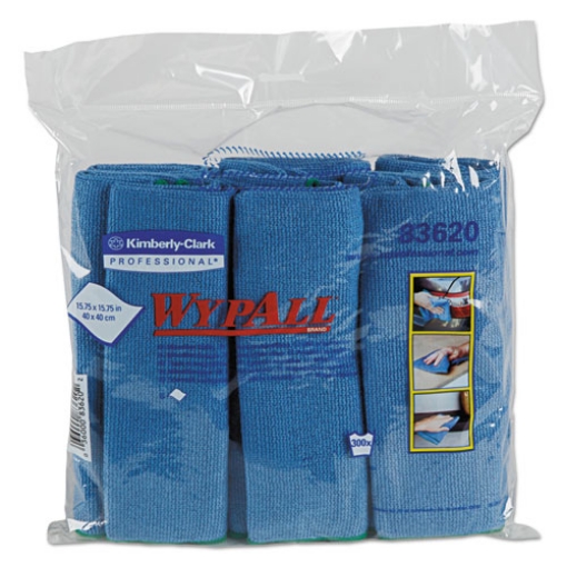 Picture of Microfiber Cloths, Reusable, 15.75 x 15.75, Blue, 24/Carton