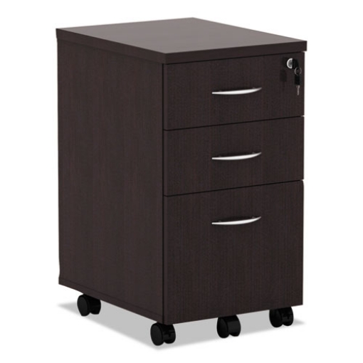 Picture of Alera Valencia Series Mobile Pedestal File, Left/right, 3-Drawer: Box/box/file, Legal/letter, Espresso, 15.88 X 20.5 X 28.38